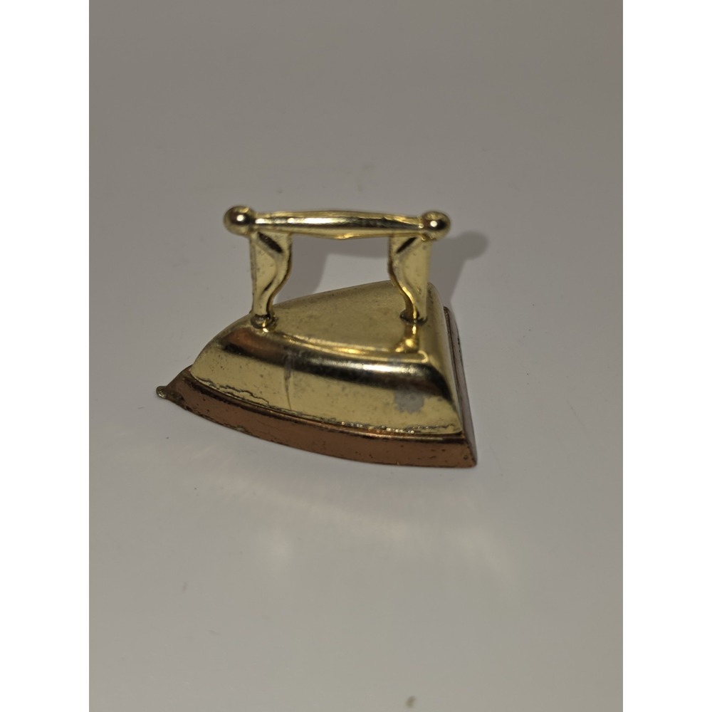 Miniature Metal Dollhouse Iron 2" Gold Tone Copper Tone